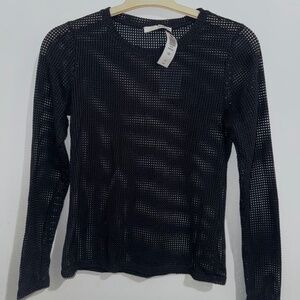 Aritzia Wilfred Kristen Top Size Small - Black Mesh New